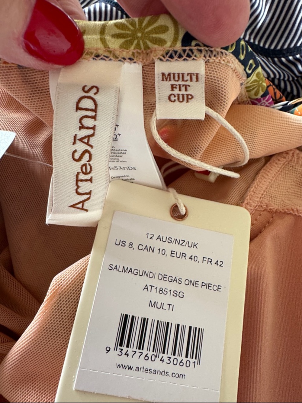 NWT Artesands 8 Salmagundi Degas One Piece Swimsuit - Picture 3 of 6